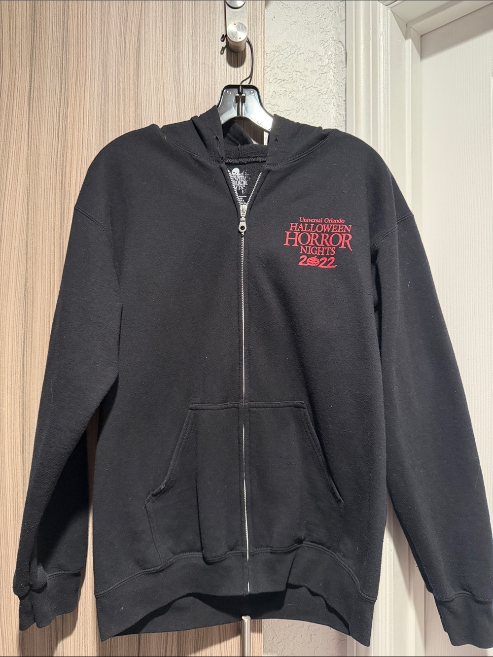Universal Orlando Halloween Horror Nights 2022 Black Zip-Up Hoodie